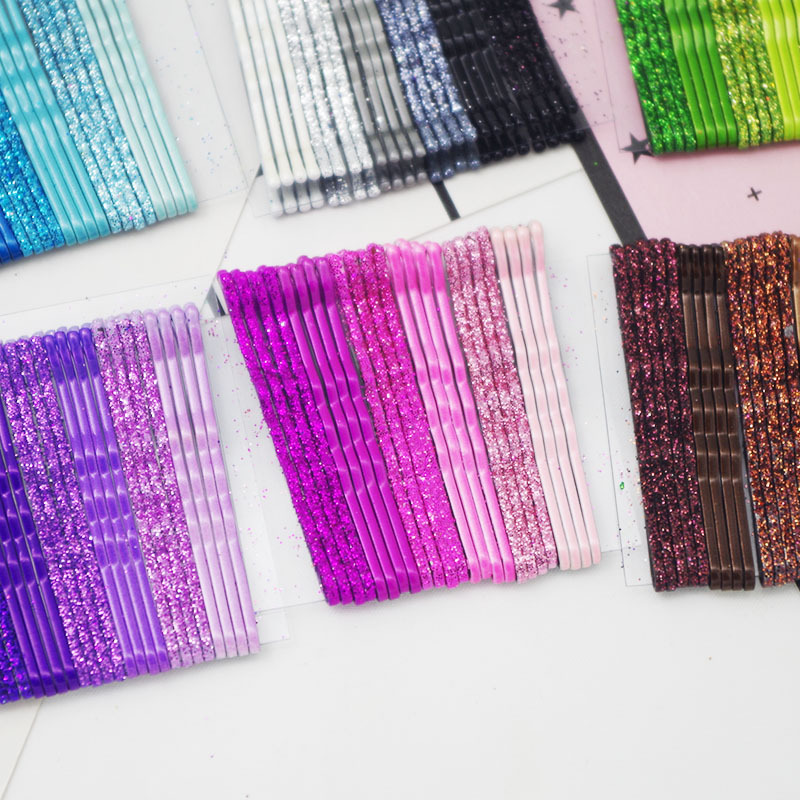 Bobby Pin Bulk - Glitter Bobby Pins 24 Pcs Korean