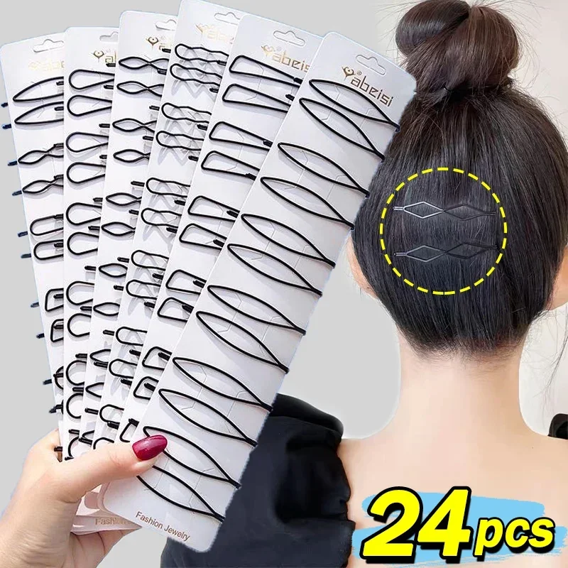 3/24pcs Black Simple Bobby Hai - Bobby Pin Bulk reseña y precio