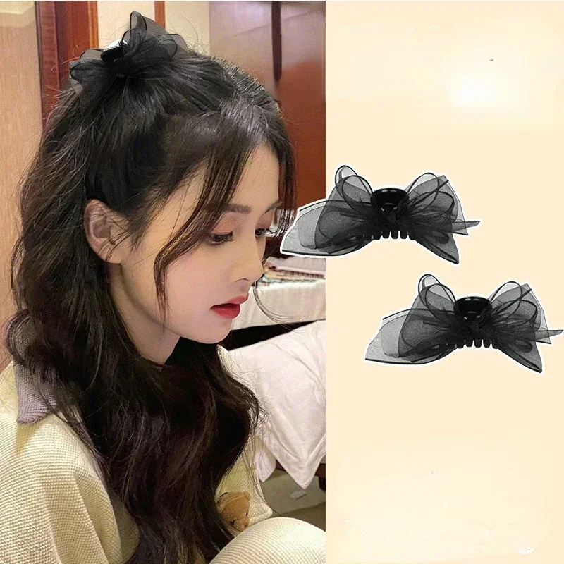 2pcs Black Matte Bowknot Mesh  - Bobby Pin Bulk reseña y precio
