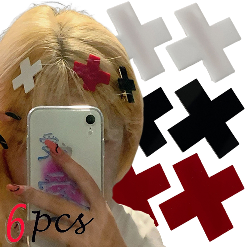 Y2K Red Cross Hair Clip Punk G - Bobby Pin Bulk reseña y precio